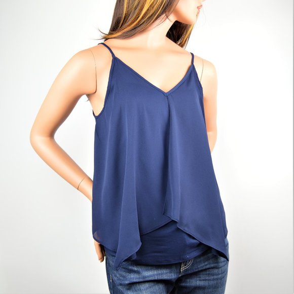 Green Envelope Tops - New! Green Envelope Navy  Fly Away Tank Top